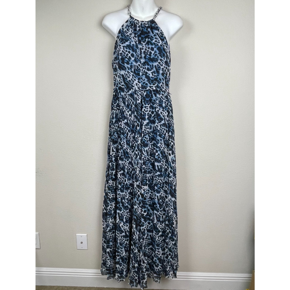Cache Y2K Maxi Dress‎ Size 2 Animal Print Chain Straps Boho Fairygoth Flowy